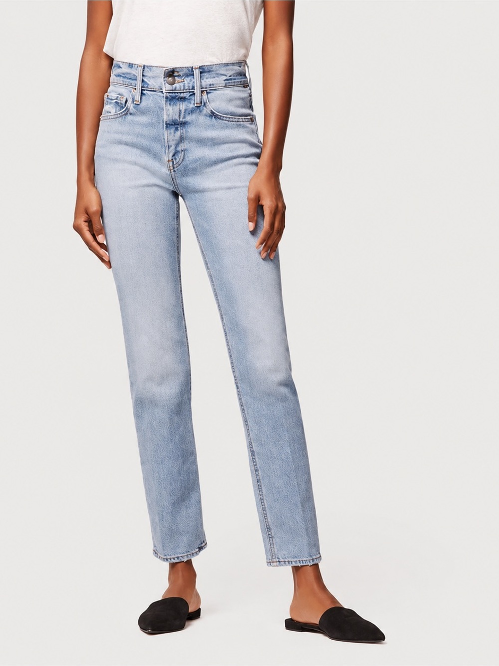 FRAME Bianca Le Sylvie Slender Straight Heritage Wash Jeans Size 27 High Rise ✨